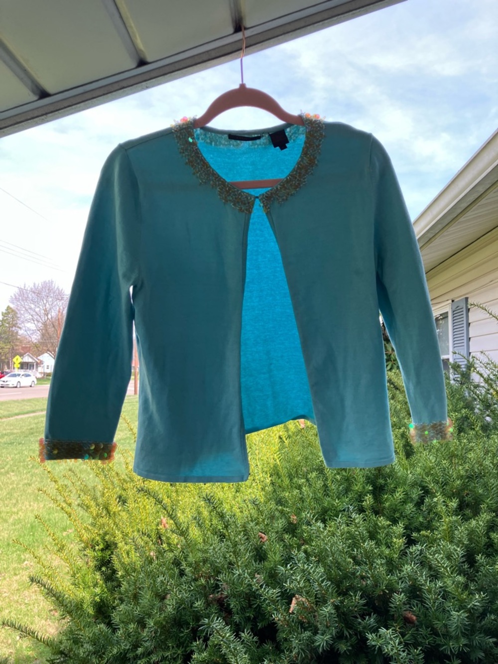 Beaded Aqua Women's Cardigan